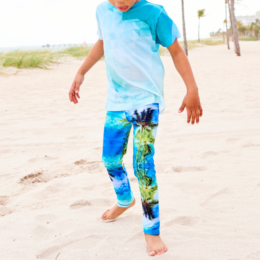 Pink Dolphin Hybrid Youth Leggings UPF 50+ – Sun Pop Life