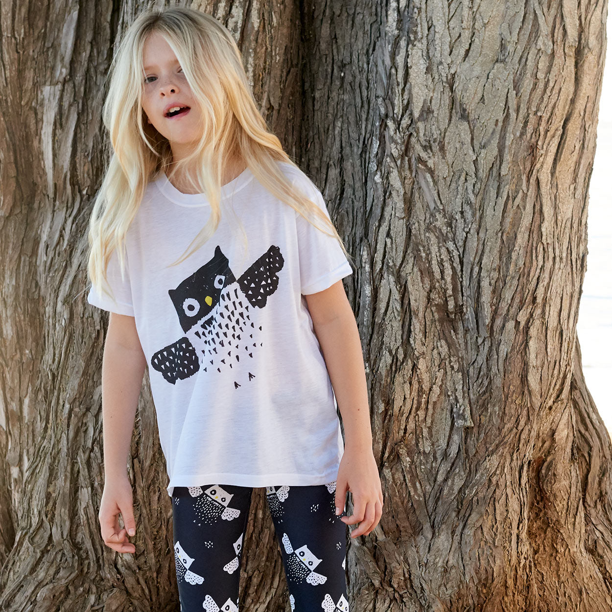 Kids Diagonal Owl Graphic T-shirt – Sun Pop Life